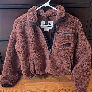 The North Face Chocolate Brown Sherpa Fleece Half-Zip Pullover